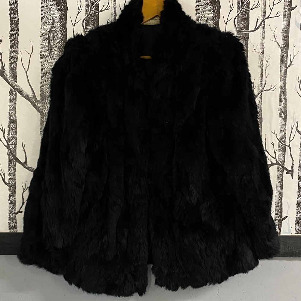 Vintage Somerset Furs Black real rabbit  Fur Coat